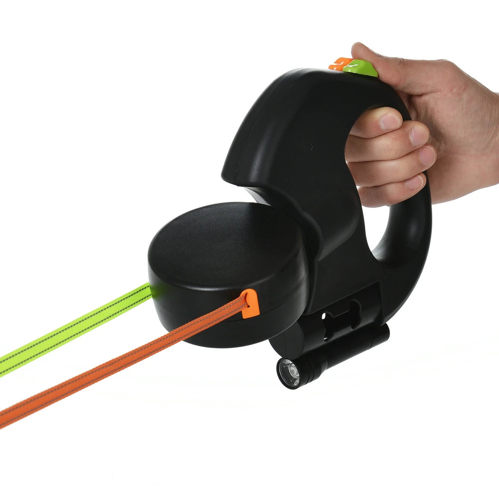 Retractable Dog Leash Lead for Small Dogs Cats Outdoor Walking with Lights Puppy Long Nylon Traction Rope Yorkshire Supplies